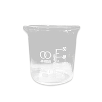 Bomex Beaker, 50ml, Low Form, Graduated with Spout, Borosilicate Glass, Each