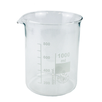 Livingstone Beaker, 1000ml, Low Form, with Spout, 105 (Diameter) x 135 (Height) mm, Borosilicate Glass, European, Each