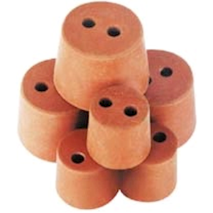 Livingstone Rubber Stopper, Two Holes, 35mm Base x 43mm Top x 43mm Height, Each Each
