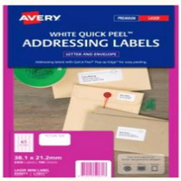 ADDRESS LABELS 38.1X21.2 (L7651) WHITE 20/PK MACO Pack
