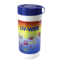 Liv-Wipe Antibacterial Alcohol Wipes, 70pct Isopropyl Alcohol Sanitiser, 21 x 14cm, 100/Recyclable Tub TUB