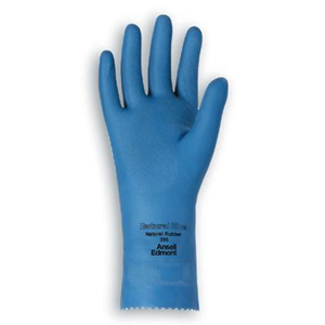 Ansell Hycare Natural Rubber Latex Gloves, Blue Colour, Medium (72), Pair Pair