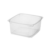 Square Container, 250ml, Polyethylene Terephthalate (PET), 50 Pieces/Sleeve, 10 Sleeves/Carton, 500/Carton Carton