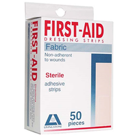 Livingstone Adhesive Fabric First Aid Strips with Pad, 73 x 18mm, Latex Free, Sterile, 50 Pieces/Box Box