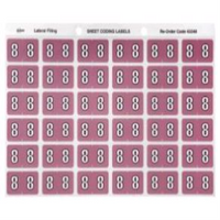 Avery Side Tab Colour Coding Label, '8', 25 x 38mm, Mauve, 180 Labels/Pack Pack