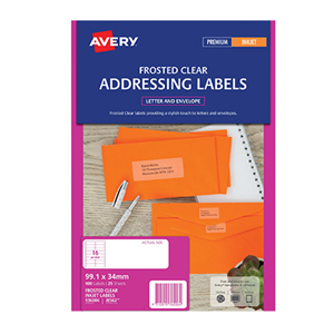 AVERY CLR INK. LABELS J8562M 16UP 99.1X34MM 25/PK Pack