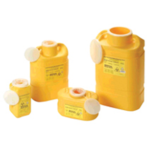 BD Needles Sharps Waste Collector, 1.4L Capacity, with Snap On Lid, Yellow, Each