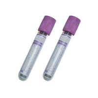 Livingstone Blood Collection Plastic Tube with K2 EDTA, 16 x 100mm, 10ml, Purple Hemogard Closure, 100 Pieces/Pack Pack