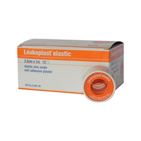 Leukoplast Adhesive Plaster Elastic Zinc Oxide Tape, Width: 25mm x Length: 1m, Orange Spool, Colour: Tan, Each Each