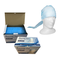 Livingstone Theatre Cap, Tie Back, Blue, Nonwoven, 250/Box Box