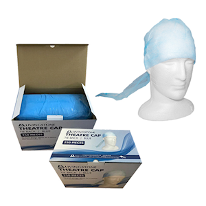 Livingstone Theatre Cap, Tie Back, Blue, Nonwoven, 250/Box Box