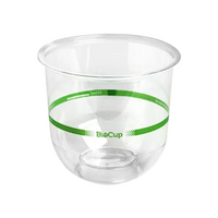 Biocup Tumbler Cup, 360ml, Clear with Green Line, 50 Pieces/Pack Pack