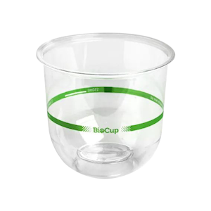 Biocup Tumbler Cup, 360ml, Clear with Green Line, 50 Pieces/Pack Pack