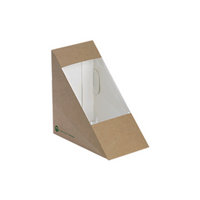 BioPak Bioboard Sandwich Wedge, 123 x 72mm, 280GSM, Medium, FSC Mix Certified Paper, 500 Pieces/Carton Carton