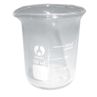 Bomex Beaker, 50ml, Low Form, Graduated with Spout, Borosilicate Glass, Each Each