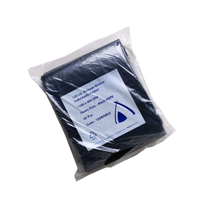 Livingstone Garbage Bag Bin Liner, Recyclable, 120 Litres, 110 x 95cm, 25 Microns, Heavy Duty, HDPE, Star Seal, Black, 25/Pack Pack