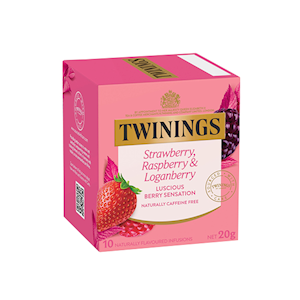 Twinings Tea Bags, Strawberry, Raspberry and Loganberry, 40 Pieces/Pack Box