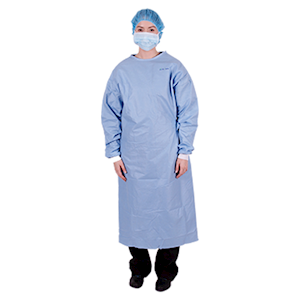Multigate Compro Standard Surgical Gown with 2 Towels, AAMI Level 2, Sterile, Single Use, Double Extra Large, Blue, 20 Pieces/Carton Carton
