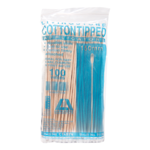 Livingstone Cotton Tip Applicator, Single Tipped, Biodegradable Wooden Stem, 15cm, 100 Pieces/Pack, 240 Packs/Carton Carton