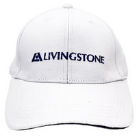 Livingstone Dad Hat, 11 x 7cm, Circumference 58 - 62cm, Cotton, White, Each Each
