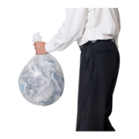 Livingstone Garbage Bag Bin Liner, Kitchen Tidy, 36L, 58 x 70cm, 10um, Heavy Duty, HDPE, Star Seal, White, 50/Roll, 1,000/Carton Carton