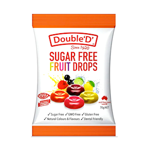 Double 'D' Sugar Free Fruit Drops, 70g, Each