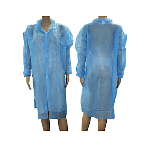 Liv Isolation Gown, Dust Coat, Long Sleeve, Easy One Touch Hook Loop Fastener Button w/o Pocket, Free Size, Nonwoven, Blue, 100/Ctn Carton
