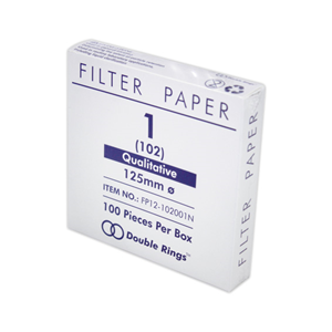 Double Ring Filter Paper, Qualitative, Medium Speed General Laboratory, No.102 (No.1), 70mm Dia, 8~10um Pore Size, Biodegradable, 100/Box