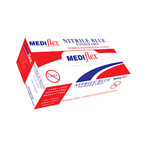 Mediflex Nitrile Gloves, Powder Free, Large, 100/Box Box