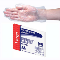 Livingstone Disposable Polyethylene Gloves, Large, Embossed, Ambidextrous, Recyclable, Clear, 100/Pack Pack
