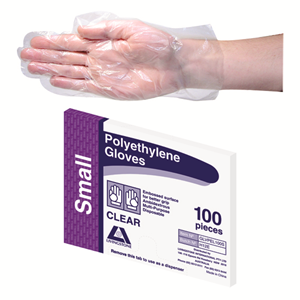 Livingstone Disposable Polyethylene Gloves, Large, Embossed, Ambidextrous, Recyclable, Clear, 100/Pack Pack