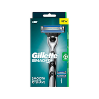 Gillette Mach 3+ Razor 1 Handle and 2 Cartridges, 1 Pack