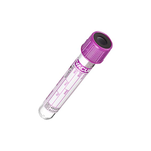 Greiner Premium Vacuette Tube with Lavander Cap and Black Ring, 4ml, K3, Ethylenediamine Tetraacetic Acid (EDTA), 50/Pack