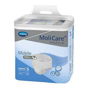 Hartmann Molicare Premium Mobile 6 Drops, 60 - 90cm, 1,475ml, Small, Pull Up, Unisex, 14/Pack Pack