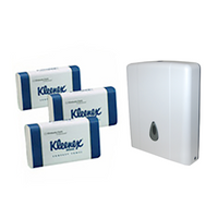 Kleenex Compact Towel Starter Kit, 15 Packs of Compact Towel and One Dispenser, Kit Carton