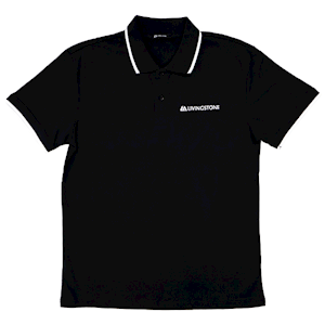 Livingstone Polo T-Shirt, 100pct Cotton, 45+ Thread Count, 220GSM Yarn Weight, Extra Large, Black, Each Each