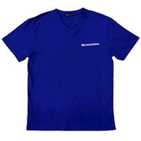 Livingstone V-Neck T-Shirt, 100pct Cotton, 45+ Thread Count, 220GSM Yarn Weight, Medium, Navy Blue, Each Each