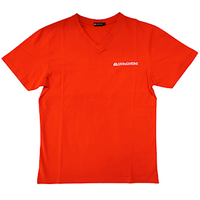 Livingstone V-Neck T-Shirt, 100pct Cotton, 45+ Thread Count, 220GSM Yarn Weight, Medium, Red, Each Each