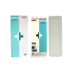 Nema Adhesive Island Dressing with Non-Adherent Pad, Nonwoven, 25 x 8.2cm, White, Sterile, 20/Box Box