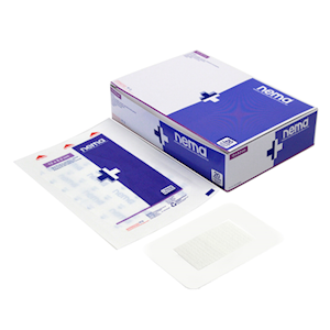 Nema Aqua Transparent Island Film Dressing, with Non-Adherent Pad, 12 x 8.2cm, Waterproof, Sterile, 20/Box (Supplied as 4 bxs of 5) Box