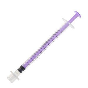 Enfit Enteral Syringe, 1ml, Low Dose, Sterile, Single Use, Purple, 100 Pieces/Pack