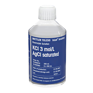 Mettler Toledo Electrolyte Solution, KCl 3 mol/l Saturated with AgCl, 6 x 250mL, Each