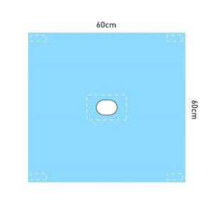 Multigate Protex®4 Drape, 60 x 60cm, Oval Aperture 8 x 6cm, Adhesive Corner Tabs, Sterile, 100 Pieces/Carton Pack