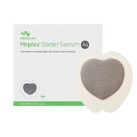 Mepilex Border Sacrum Antimicrobial Foam Dressings, 18 x 18cm, Self Adherent, 5/Box Box