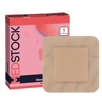 Medstock Silicone Foam Lite Dressing, 10cm x 10cm, with Border, 10 Pieces/Pack Pack