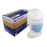 Livingstone Face Mask, Level 3, with Foam Strip, Anti-Fog, Fluid Resistant, Tie Back Tighter Fit, Non-Therapeutic, No Fibreglass, 50/Box Box