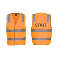 Livingstone High Visibility Safety Vest with Night Reflectivity, Customised Print Staff (Back), School Logo (Front), X-Large, Orange, Ea Each