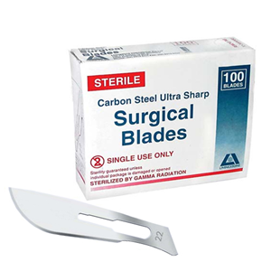 Livingstone Surgical Scalpel Blade, Size 10, Carbon Steel, Sterile, 100/Box Box