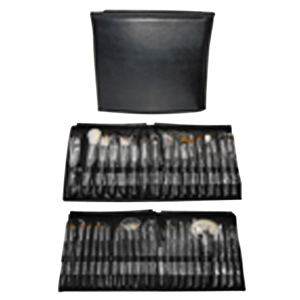 43 PC NAT SABLE HAIR COSMETIC BRUSHES IN FOLDOUT CASE DELUXE Each
