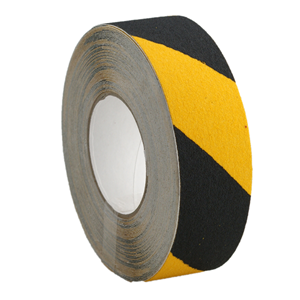 Anti-Slip Tape Black/Yellow Stripes 50mm x 18m Roll, Each Roll